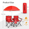 Coast Campingstoel 2-Zits met Parasol - Vissersstoel - Max. 100 kg per stoel - 160 x 55 x 85 cm - Ro