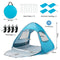 Coast draagbare pop-up strandtent met dragerzak UPF50+ Sun Protection voor 2-4 personen blauw