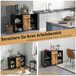 Coast -dressoir met lade 4 open compartimenten en 1 deur 120 x 40 x 80 cm