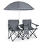 Coast Dubbele Vissersstoel met Parasol - Max. 120 kg - 161 x 55 x 85 cm - Grijs