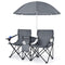Coast Dubbele Vissersstoel met Parasol - Max. 120 kg - 161 x 55 x 85 cm - Grijs