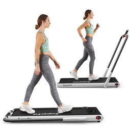 Coast Electrical Treadmill 1-12 km/H LED Display Foldable Home Trainer Fitness Device 120kg Silver