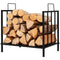 Coast Firewood Shelf Metal tot 50 kg veerkrachtige brandhoutplank brandhoutplank 46 x 31 x 46 cm zwa