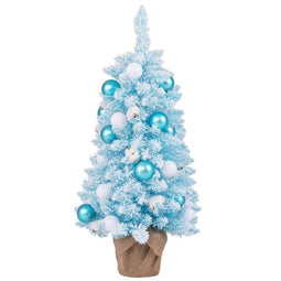 Coast Kerstboom - PVC - 136 Takpunten - Incl. 24 Ballen & 12 Wattenbollen - 44x90 cm - Blauw