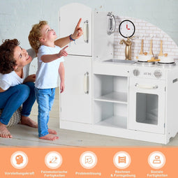 Coast kinderkeuken gemaakt van hout met gebruiksvoorwerpen en tap & gootsteen telefoon en kasten 78