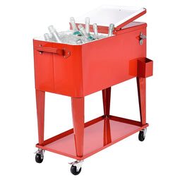 Coast Koelwagen op Wielen - 76L - 91 x 48 x 87 cm - Rood