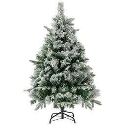 Coast Kunstkerstboom Met Sneeuw En Verlichting - 150 Warmwitte LED-Lampjes - 136 cm Hoog - Groen