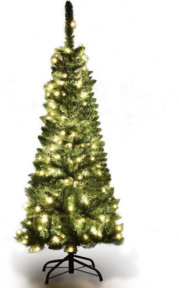 Coast Kunstkerstboom Smal - MET Warm Witte LED Verlichting - Groen - 135cm