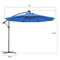 Coast Ø 300 cm LED -verkeerslichtparasol met zonneverlichting terrasscherm voor tuinblauw