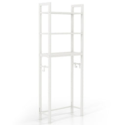 Coast - Opbergrek - 3 Planken - 3 Haken - Metaal - 63 x 26.5 x 170 cm - Wit