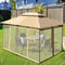 Coast Outdoor Pavilion met verwijderbare netwerkzijkantwand en daken 3,9 x 2,9 x 2,7 m bruin