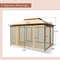 Coast Outdoor Pavilion met verwijderbare netwerkzijkantwand en daken 3,9 x 2,9 x 2,7 m bruin