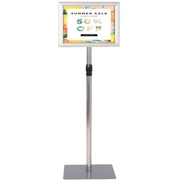 Coast Posterstandaard - Verstelbaar & Weerbestendig - Tot. 118cm Hoog - 28 x 28 cm - Zilver