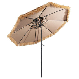 Coast Rieten Parasol - Kantelbaar - Stabiel Frame - 285 x 285 x 260 cm