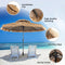 Coast Rieten Parasol - Kantelbaar - Stabiel Frame - 285 x 285 x 260 cm