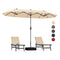 Coast Tuinparasol - PA-coating - Inclusief Kruisvoet - 396 x 201 x 240 cm - Beige