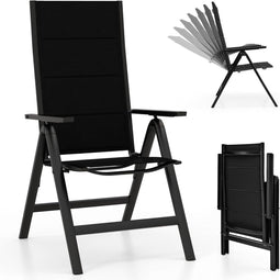 Coast Tuinstoel - Aluminium - Zwart - 70x58x112cm