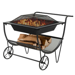 Coast U-vormige brandhoutplank metalen brandhoutplank brandhoutplank 75,5 x 58,5 cm zwart