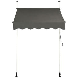 Coast - Uitbreidbare luifel Zonbescherming met Crank Hoogte -Aanvullend luifel 150 x 120 cm - Grijs