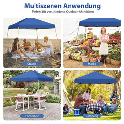 Coast vouwen paviljoen 3 m x 3 m grote vouw -out luifel blauw