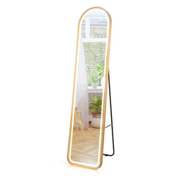 Coast Wandspiegel met Standaard - Met Verlichting - 37 x 38 x 155 cm - Goud