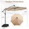 Coast Zweefparasol met zandzakken en LED verlichting - Ø300cm - Beige