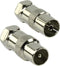 COAX naar F adapters. Set van 2 (mannelijk en vrouwelijk)
