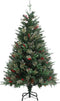 vidaXL - Kerstboom - met - LED - en - dennenappels - 120 - cm - PVC - en - PE - groen