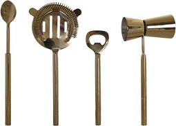 Cocktail Set DKD Home Decor 10 x 3 x 21 cm Zilverkleurig Gouden Roestvrij staal Marmer