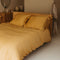 Coco & Cici - Bamboe Hoeslaken 180 x 210 cm - 2 Persoons Beddengoed - Okergeel - Elastiek Rondom - 100% Eco Bamboe