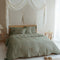 Coco & Cici - Bamboe Kussensloop 65 x 65 cm - Kussenhoes - Olijfgroen - 100% Eco Bamboe - Volant 2 cm - 1 stuk