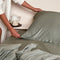 Coco & Cici - Bamboe Kussensloop 65 x 65 cm - Kussenhoes - Olijfgroen - 100% Eco Bamboe - Volant 2 cm - 1 stuk