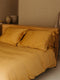 Coco & Cici - Bamboe Kussensloop 80 x 80 cm - Kussenhoes - Okergeel - 100% Eco Bamboe - Volant 2 cm - 1 stuk