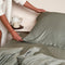 Coco & Cici - Bamboe Kussensloop 80 x 80 cm - Kussenhoes - Olijfgroen - 100% Eco Bamboe - Volant 2 cm - 1 stuk