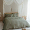 Coco & Cici - Bamboe Kussensloop 80 x 80 cm - Kussenhoes - Olijfgroen - 100% Eco Bamboe - Volant 2 cm - 1 stuk
