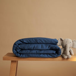 Coco & Cici Kind - TENCEL Sateen Dekbedovertrek Donker Blauw | + 1 kussensloop 60x70 1 kussensloop 60x70