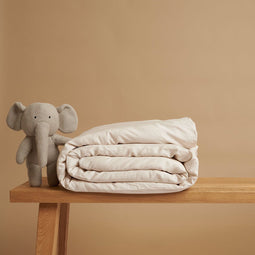 Coco & Cici Kind - TENCEL Twill Dekbedovertrek Beige | + 1 kussensloop 60x70 1 kussensloop 60x70