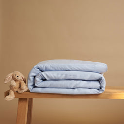 Coco & Cici Kind - TENCEL Twill Dekbedovertrek Licht Blauw | + 1 kussensloop 60x70 1 kussensloop 60x70