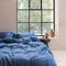 Coco & Cici - Tencel Sateen Dekbedovertrek 140 x 200 cm - 1 Persoons Beddengoed - Donker Blauw - Lyocell - Hypoallergeen & Extra Zacht - 1 Kussensloop (60x70)