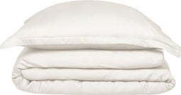 Coco & Cici - Tencel Sateen Dekbedovertrek 140 x 220 cm - 1 Persoons Beddengoed - Off White - Lyocell - Hypoallergeen & Extra Zacht - 1 Kussensloop (60x70)