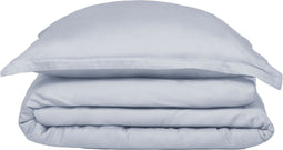 Coco & Cici - Tencel Sateen Dekbedovertrek 140 x 220 cm - 1 Persoons Beddengoed - Grijs Blauw - Lyocell - Hypoallergeen & Extra Zacht - 1 Kussensloop (60x70)