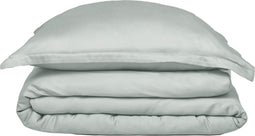 Coco & Cici - Tencel Sateen Dekbedovertrek 140 x 220 cm - 1 Persoons Beddengoed - Grijs Groen - Lyocell - Hypoallergeen & Extra Zacht - 1 Kussensloop (60x70)