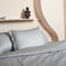 Coco & Cici - Tencel Sateen Dekbedovertrek 140 x 220 cm - 1 Persoons Beddengoed - Grijs Blauw - Lyocell - Hypoallergeen & Extra Zacht - 1 Kussensloop (60x70)