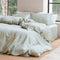 Coco & Cici - Tencel Sateen Dekbedovertrek 200 x 200 cm - 2 Persoons Beddengoed - Grijs Groen - Lyocell - Hypoallergeen & Extra Zacht - 2 Kussenslopen (60x70)