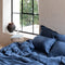 Coco & Cici - Tencel Sateen Dekbedovertrek 200 x 220 cm - 2 Persoons Beddengoed - Donker Blauw - Lyocell - Hypoallergeen & Extra Zacht - 2 Kussenslopen (60x70)
