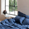 Coco & Cici - Tencel Sateen Dekbedovertrek 240 x 220 cm - 2 Persoons Beddengoed - Donker Blauw - Lyocell - Hypoallergeen & Extra Zacht - 2 Kussenslopen (60x70)