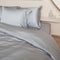 Coco & Cici - Tencel Sateen Hoeslaken 140 x 200 cm - 1 Persoons Beddengoed - Lyocell - Elastiek Rondom - Grijs Blauw - Extra Zacht