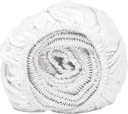 Coco & Cici - Tencel Sateen Hoeslaken 160 x 200 cm - 2 Persoons Beddengoed - Lyocell - Elastiek Rondom - Wit - Extra Zacht