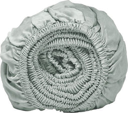 Coco & Cici - Tencel Sateen Hoeslaken 90 x 200 cm - 1 Persoons Beddengoed - Lyocell - Elastiek Rondom - Grijs Groen - Extra Zacht