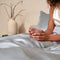 Coco & Cici - Tencel Sateen Hoeslaken Topper 180 x 200 x 5-8 cm - 2 Persoons Beddengoed - Lyocell - Elastiek Rondom - Grijs Blauw - Extra Zacht